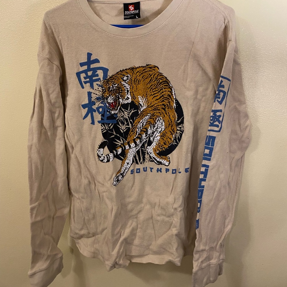 Southpole Beige Waffle Long Sleeve Crewneck